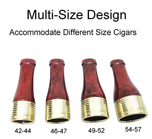 4 Sizes Cigar Nozzle Holder Set with Pure Copper and Resin