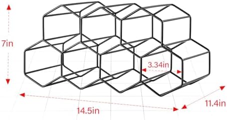 Drincarier 9 Bottle Countertop Wine Rack - Modern Black Metal 2 Tier