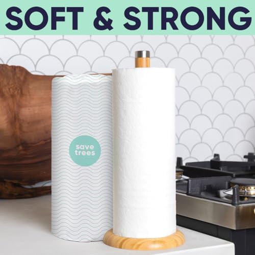Bamboo Paper Towels 12pk - 1800 Sheets Eco-Friendly Kitchen Rolls