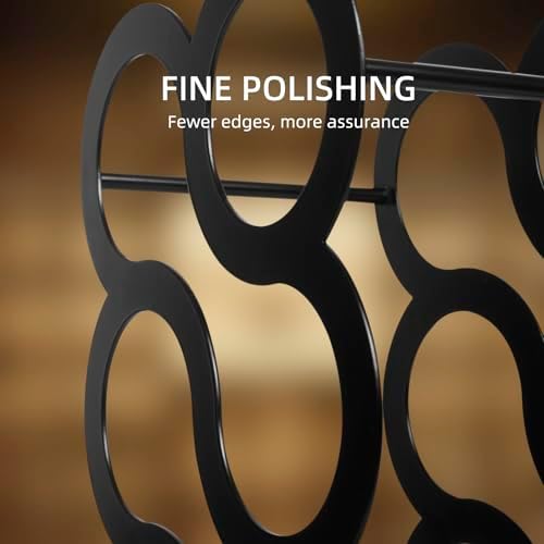 Modern Black Metal Wine Rack for 6 Bottles