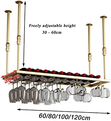 Suuim Wine Rack Ceiling Iron Art Adjustable Glass Holder