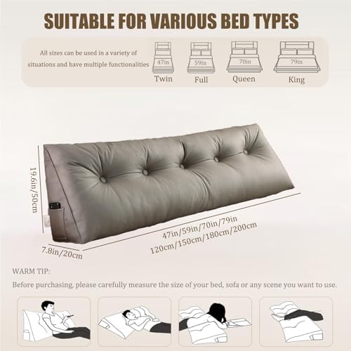 KANG DONG Large Triangular Headboard Wedge Pillow for Reading and Relaxing