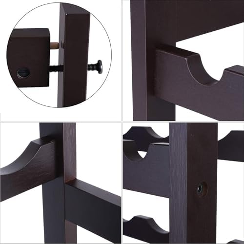24 Bottle Wine Rack Dark Brown Bamboo