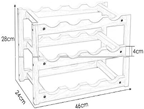ALDEPO Wine Rack with 3 Shelves for 12 Bottles 1
