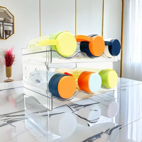 Keerte Acrylic Wine Rack - Stackable Freestanding Drink Holder for Kitchen Fridge