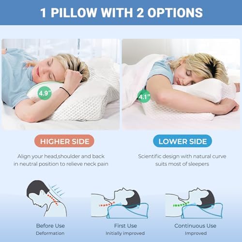 Elviros Cervical Foam Pillow for Neck Shoulder Support