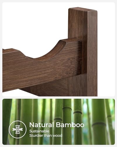 SONGMICS 30-Bottle Bamboo Wine Rack 5-Tier Freestanding Display Stand