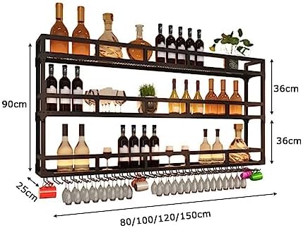 SilteD Wall-Mounted Wine Rack with 2-Tier Metal Design