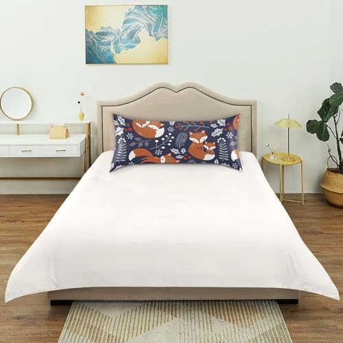 TSENQUE Cute Fox Leaves Berry Satin Pillow Case