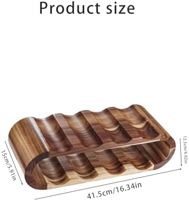 MultiBey 8-Bottle Acacia Wood Wine Rack - Freestanding Countertop