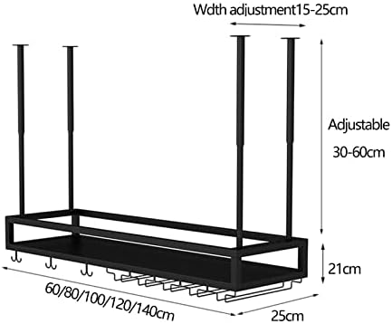 Suuim Iron Wine Holder Ceiling Rack with Adjustable Height