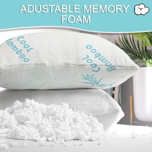 Cool Rayon Bamboo Pillows 2 Pack Queen Size 20x30