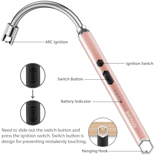 RAYONNER USB Rechargeable Electric Candle Lighter with Safety Switch 1