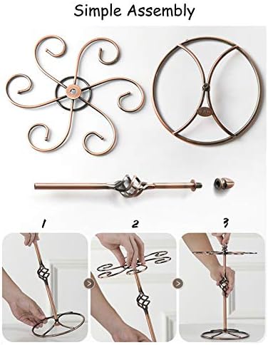 BOCbco Bronze Spiral Wine Glass Rack with 6 Hooks
