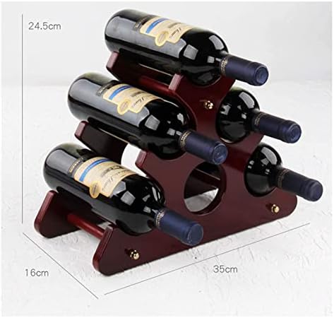ALDEPO Wine Rack - 6 Bottle Holder Freestanding Wooden Design