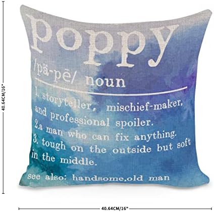 Poppy Vocabulary Cushion Case Throw Pillow Cover with Hidden Zipper