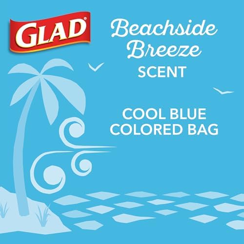 Glad Small Trash Bags 4 Gallon Febreze Beachside Breeze 80 Count