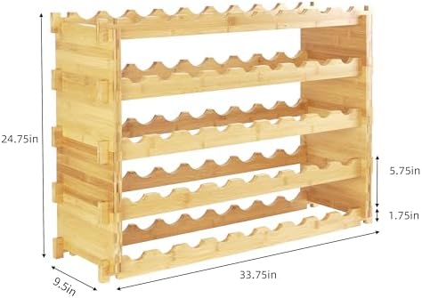 Finnhomy 45-Bottle 5-Tier Bamboo Wine Rack