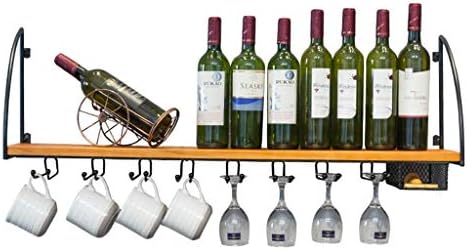 LASEVE Wall-Mounted Wine Rack 80Cm Industrial Rustic Design