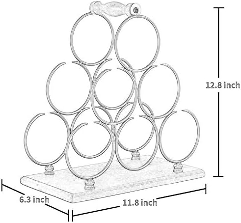 BOCbco Rustic Tabletop Wine Rack Holds 6 Bottles