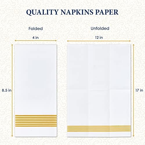 LITOPAK 200 Pack Gold Striped Paper Towels
