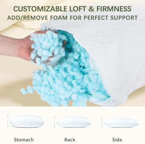 Ashena Adjustable Pillow with Cooling Bamboo Cover