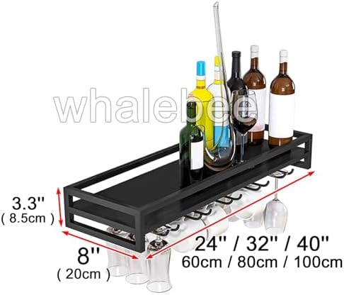 Whalebee Wine Glass Rack 24 32 40 Iron Heavy Duty Black Gold White