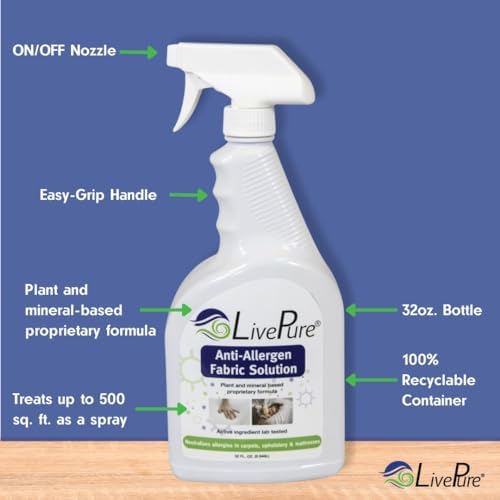 LivePure Anti-Allergen 32 OZ Fabric Spray for Allergies