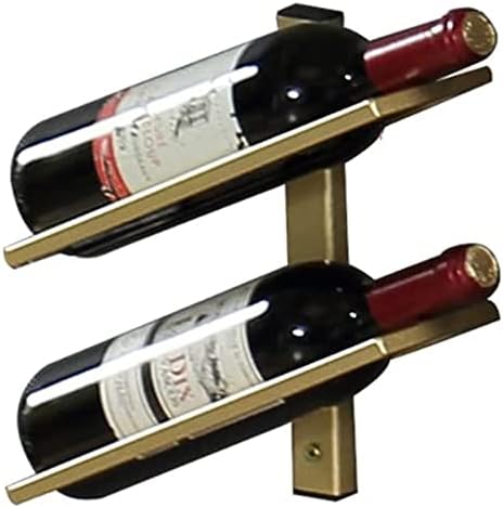 ALDEPO Gold Wall-Mounted Wine Rack with 2 Bottles