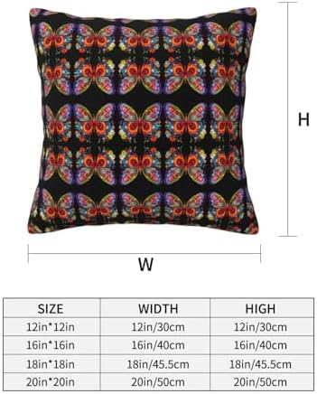 Ogniwo Embroidery Butterfly Throw PillowSoft 12x12 Inch Cushion Cover