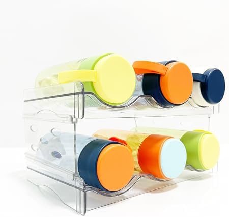 Keerte Acrylic Wine Rack - Stackable Freestanding Drink Holder for Kitchen Fridge