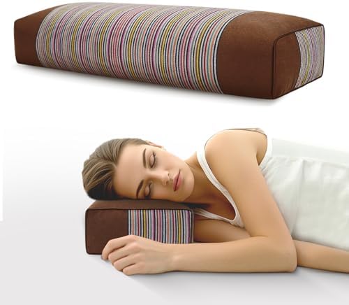 JOERRES Buckwheat Pillow for Neck Support Brown 21x8x3 Inch