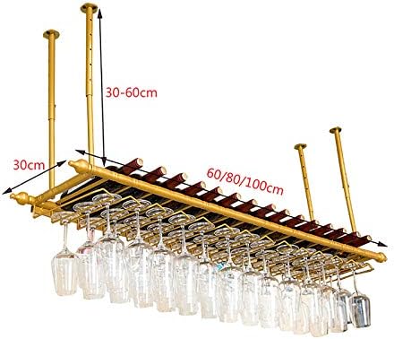 Ceiling Wine Rack with Adjustable Height and Spacing