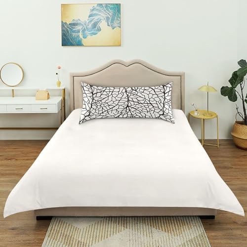 TSENQUE Leaves Geometric Satin Pillow Case Cooling Bed Decor