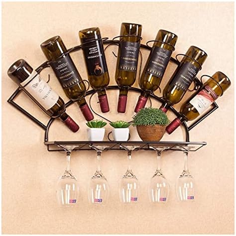 ALDEPO Wall-Mounted Wine Rack - 7 Bottles 10 Glasses
