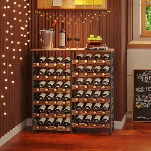Sonyabecca 48 Bottle Freestanding Wine Rack with Solid Wood Top