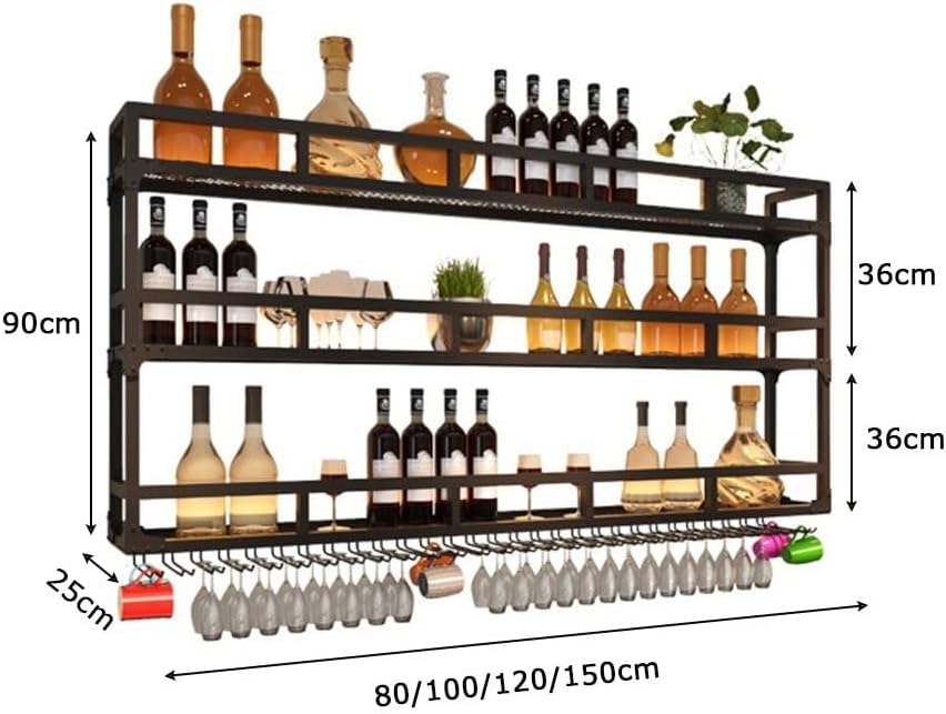 SilteD Wall-Mounted Wine Rack with 2-Tier Metal Design