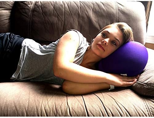 Mushy Pillows Ball Shape Round Bolster Microbead Support Throw Pillow Purple 1