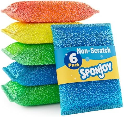 SPONJOY 6-Pack Colorful Dish Sponges