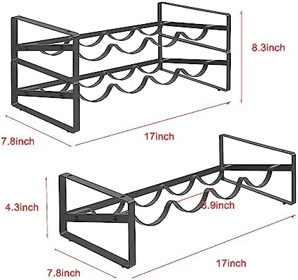 PAFISH 2 Tier Wine Rack for Kitchen Bar Pantry 1