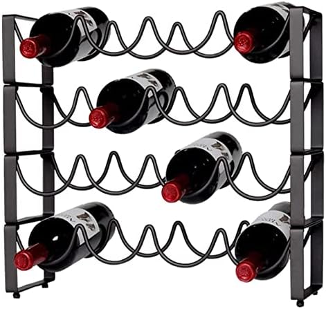 ALDEPO Wall-Mounted Wine Rack with Wrought Iron Design