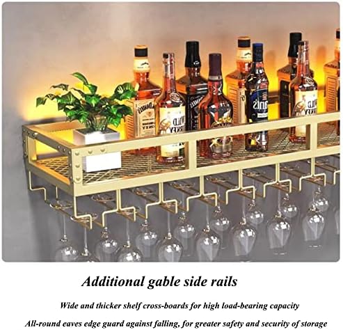 ZJDYDY Wall-Mounted Wine Rack with LED Light