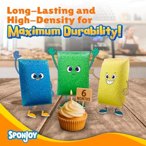SPONJOY 6-Pack Colorful Dish Sponges