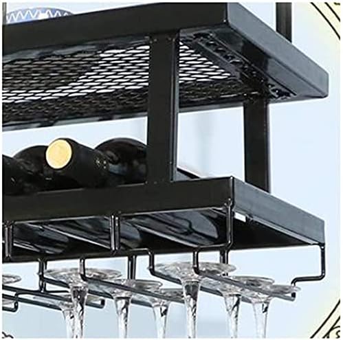 Suuim Hanging Wine Rack with Glass Holder and Shelf