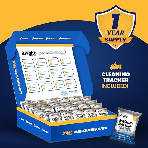 Bright Choice Washing Machine Cleaner Tablets - 24 Pack Universal Cleaner for HE Standard Machines