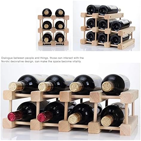 ALDEPO 8 Bottle Freestanding Wine Rack Solid Wood
