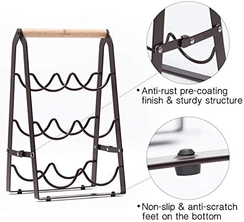 BOCbco Tabletop Wine Rack with 3 Tiers for 6 Bottles