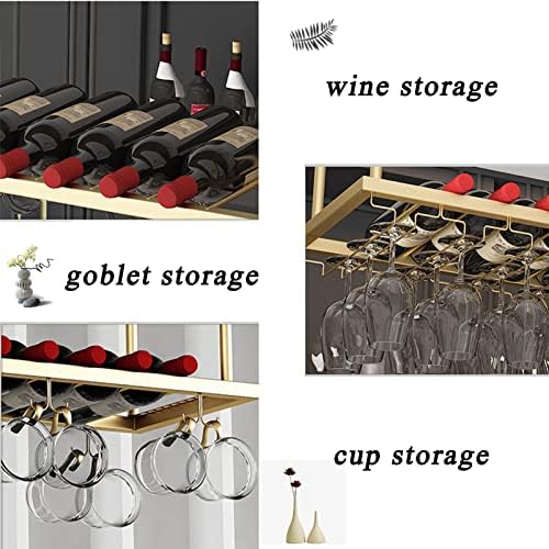 Suuim Wine Rack Ceiling Iron Art Adjustable Glass Holder