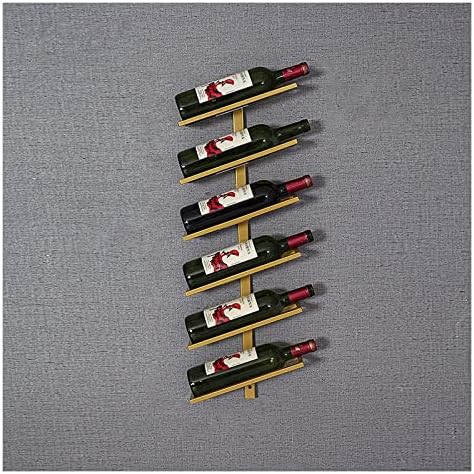 ALDEPO Wall-Mounted Wine Rack - 6 Bottles - Gold Finish