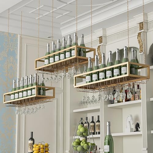 Ceiling Wine Glass Rack with Adjustable Height